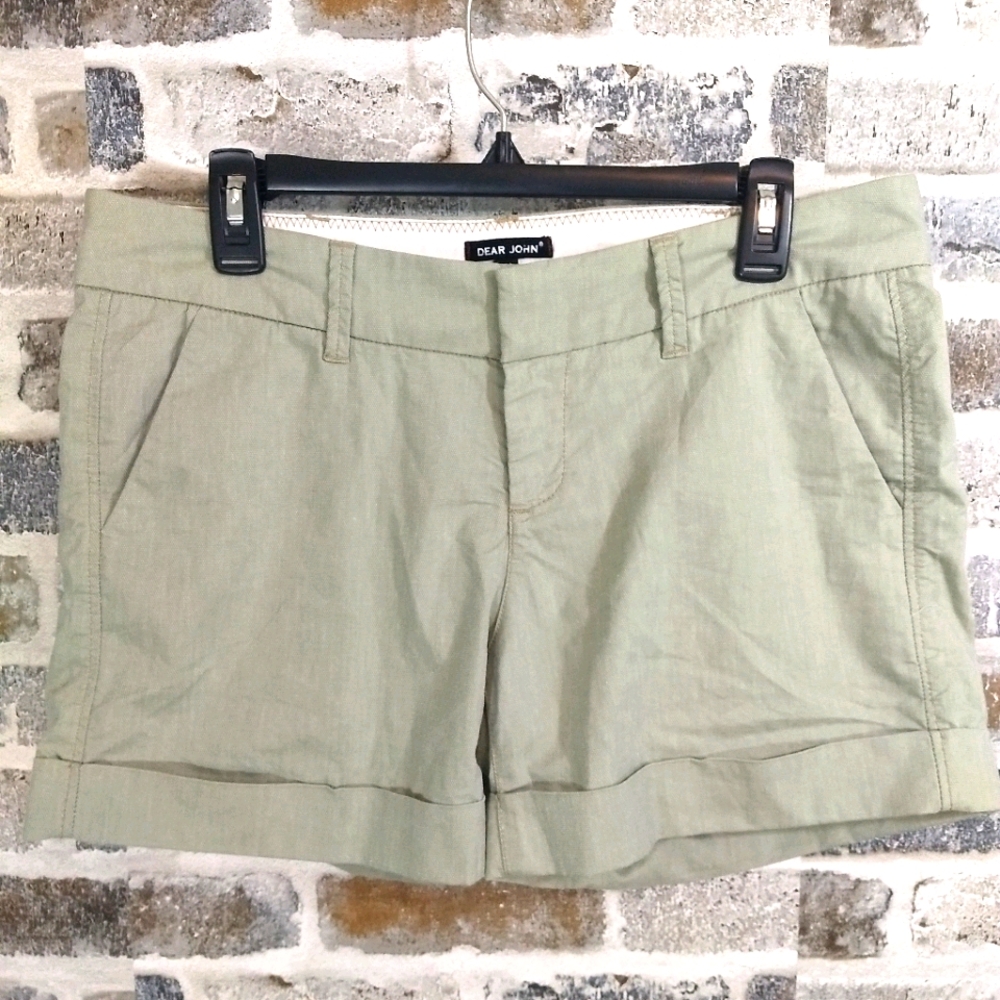 Dear John sage green cuffed shorts, sz 29.